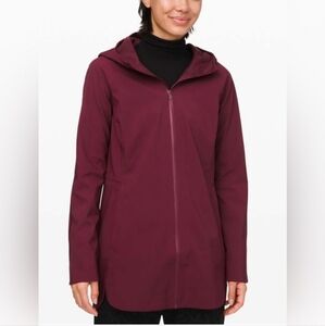 Lululemon Glide Along Light Jacket Coat Softshell Rain Maroon 6 Burgandy Small